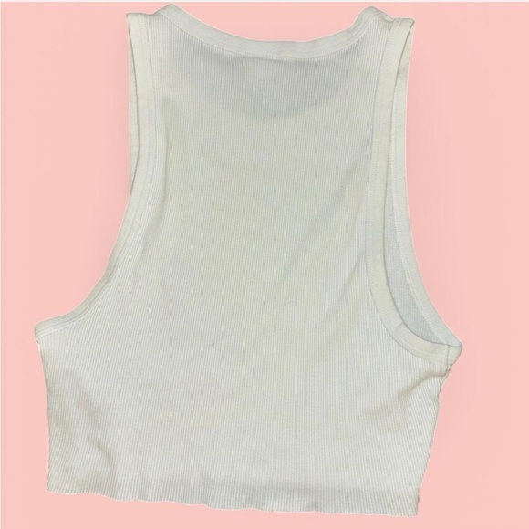 Aritzia Halter Top White Cropped - Picture 4 of 5